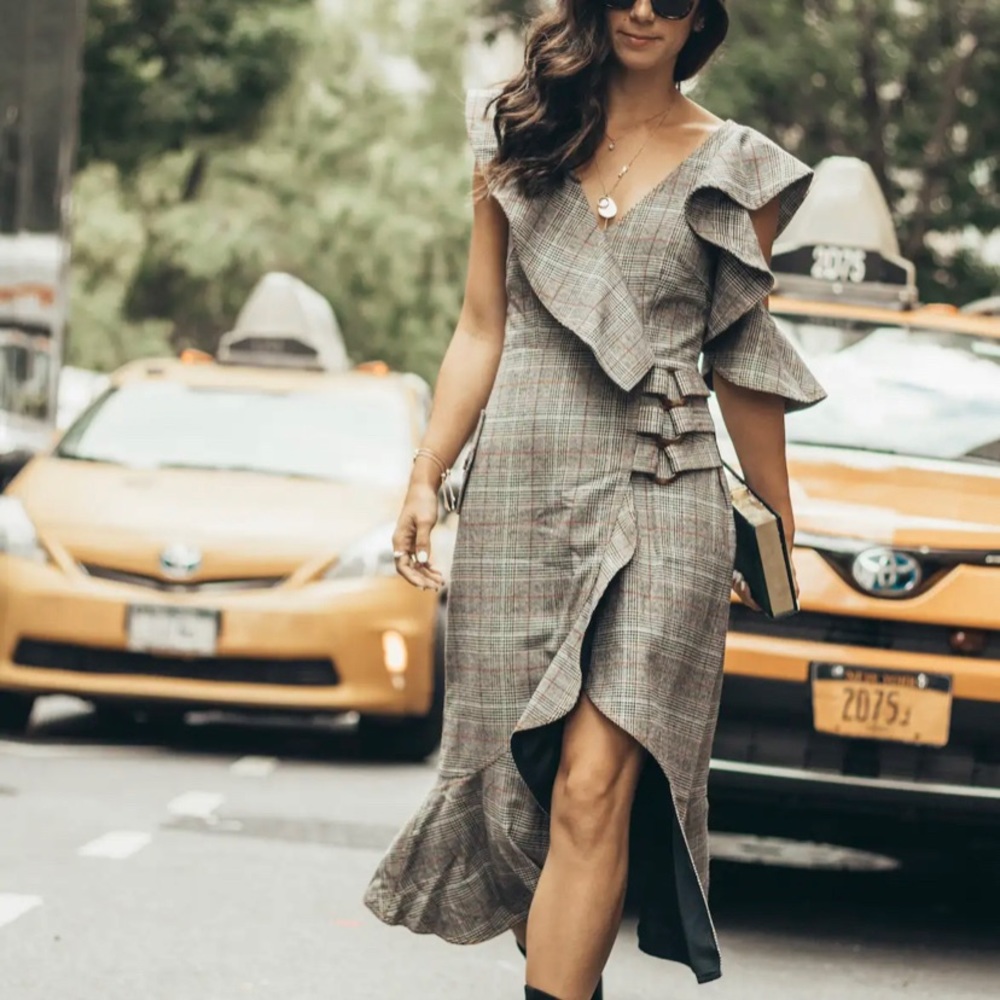 Self Portrait  midi length plaid dress US 0 UK 4 EUC - Picture 2 of 14